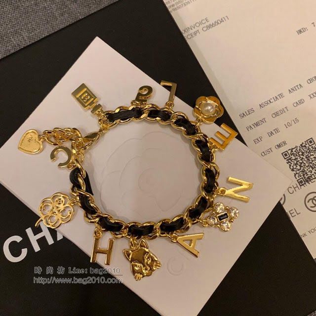 chanel手鏈 熱銷款 小香經典Logo鑲鑽 香奈兒手鏈  gzsc1412